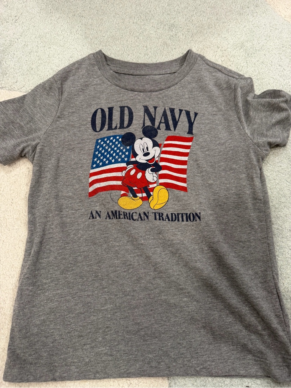Old Navy Kids' Gray Mickey Mouse Graphic Tee size S